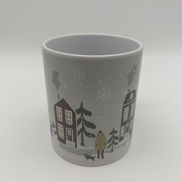 Designpac Coffee Tea Mug Winter Snowy Neighborhood Scene Lt Gray White 10oz - Picture 8 of 11
